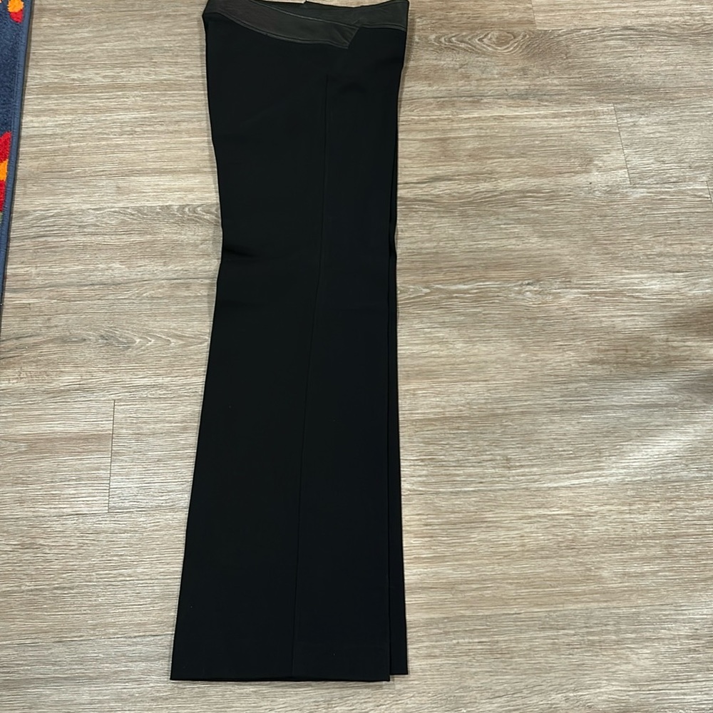 Robert Rodriguez Black Pants Lamb Leather Trim Women's